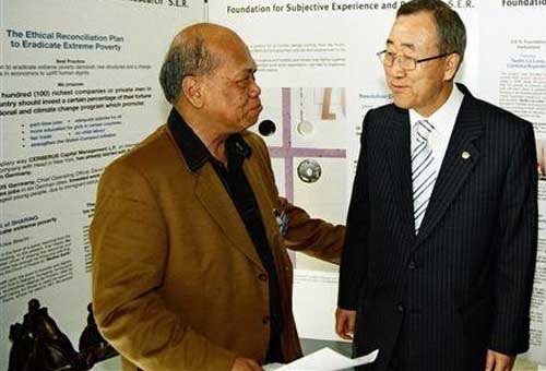 Romulo V. Tajon with Secretary General Ban Kimoon